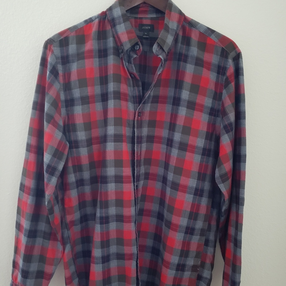 Men's J. Crew Plaid Oxford Shirt